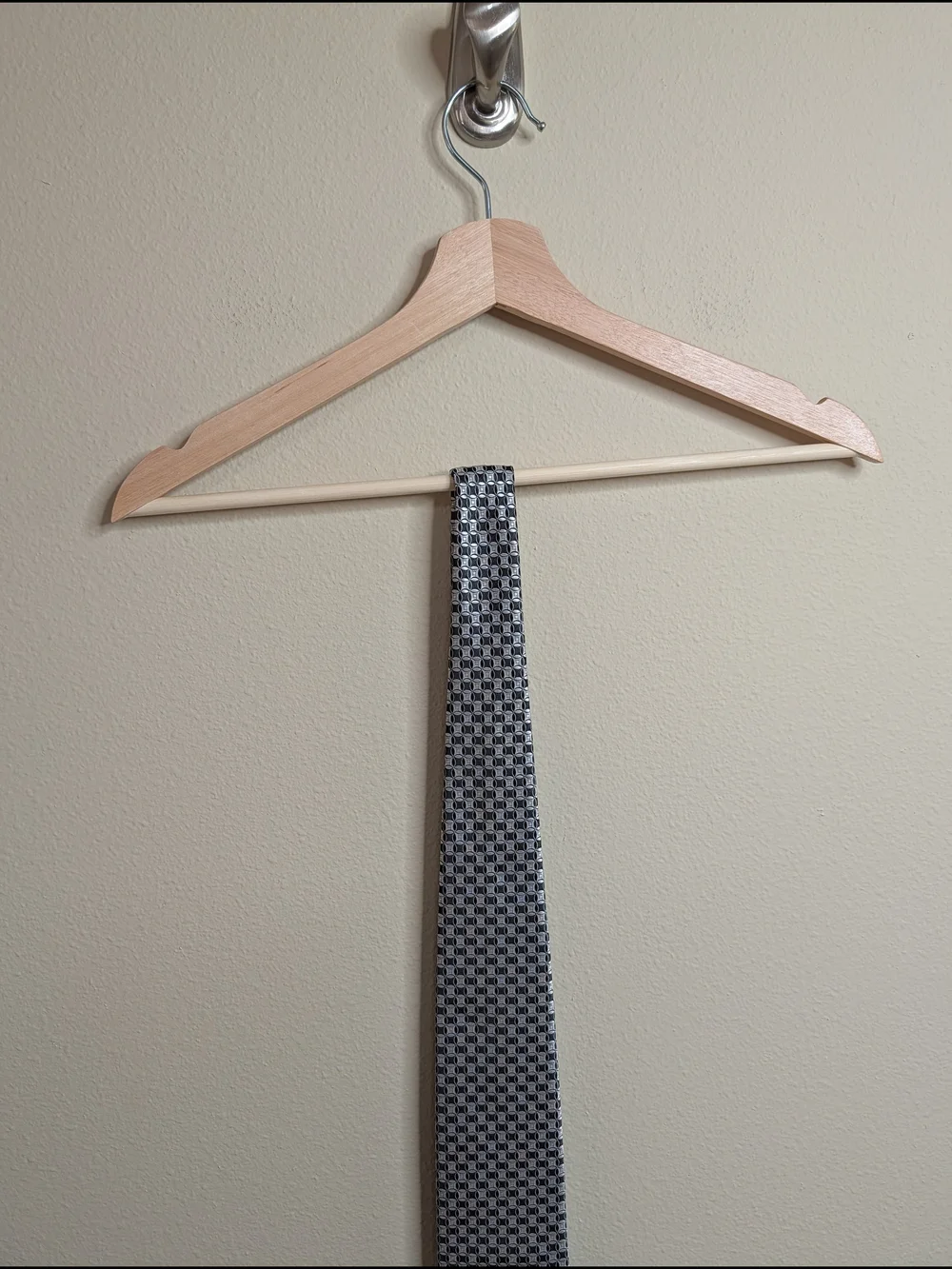 Giorgio Brutini Collezione Necktie Black Silver Geometric Jacquard Woven Dress T